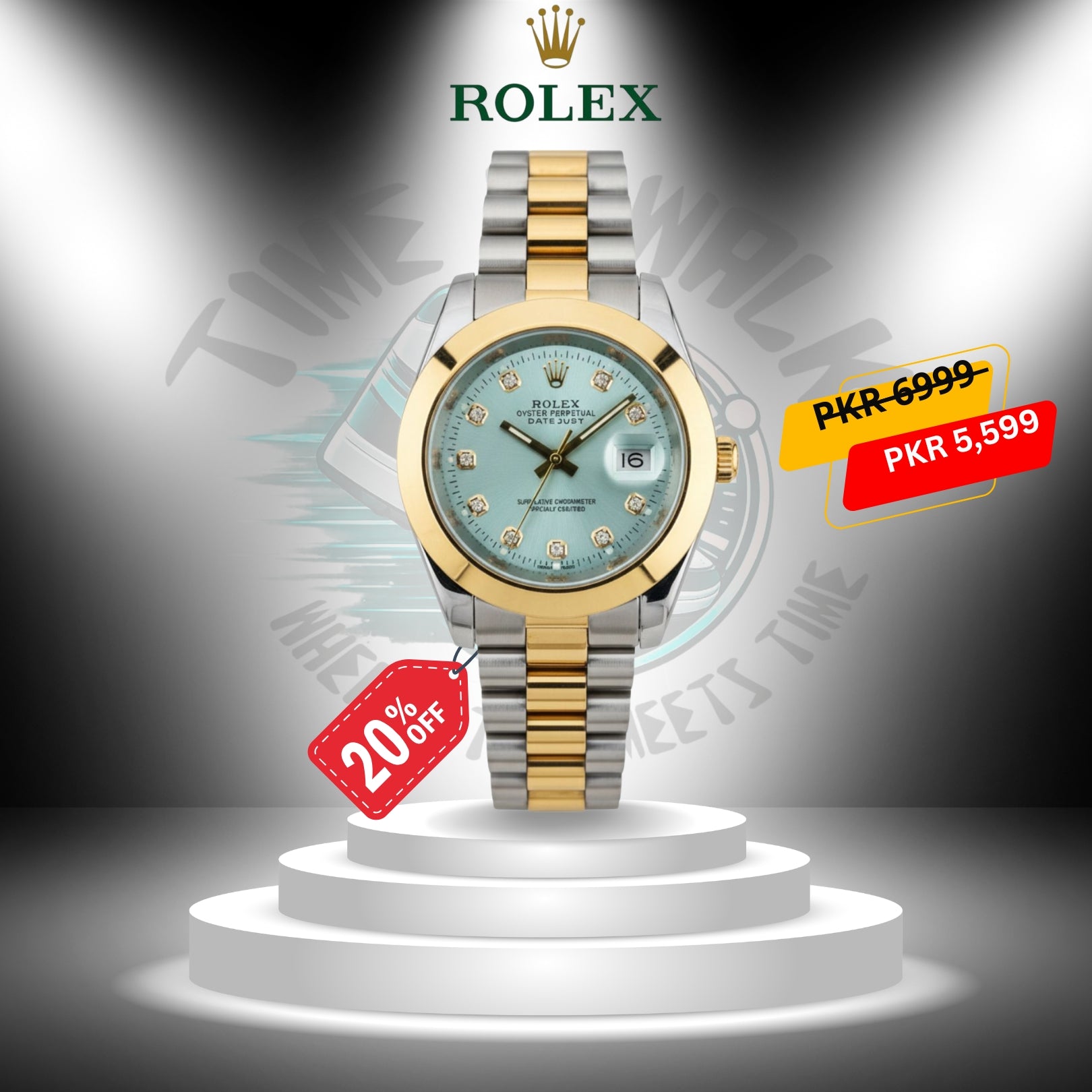 Rolex Datejust Two-Tone - Ice Blue Diamond Dial (Premium Edition)
